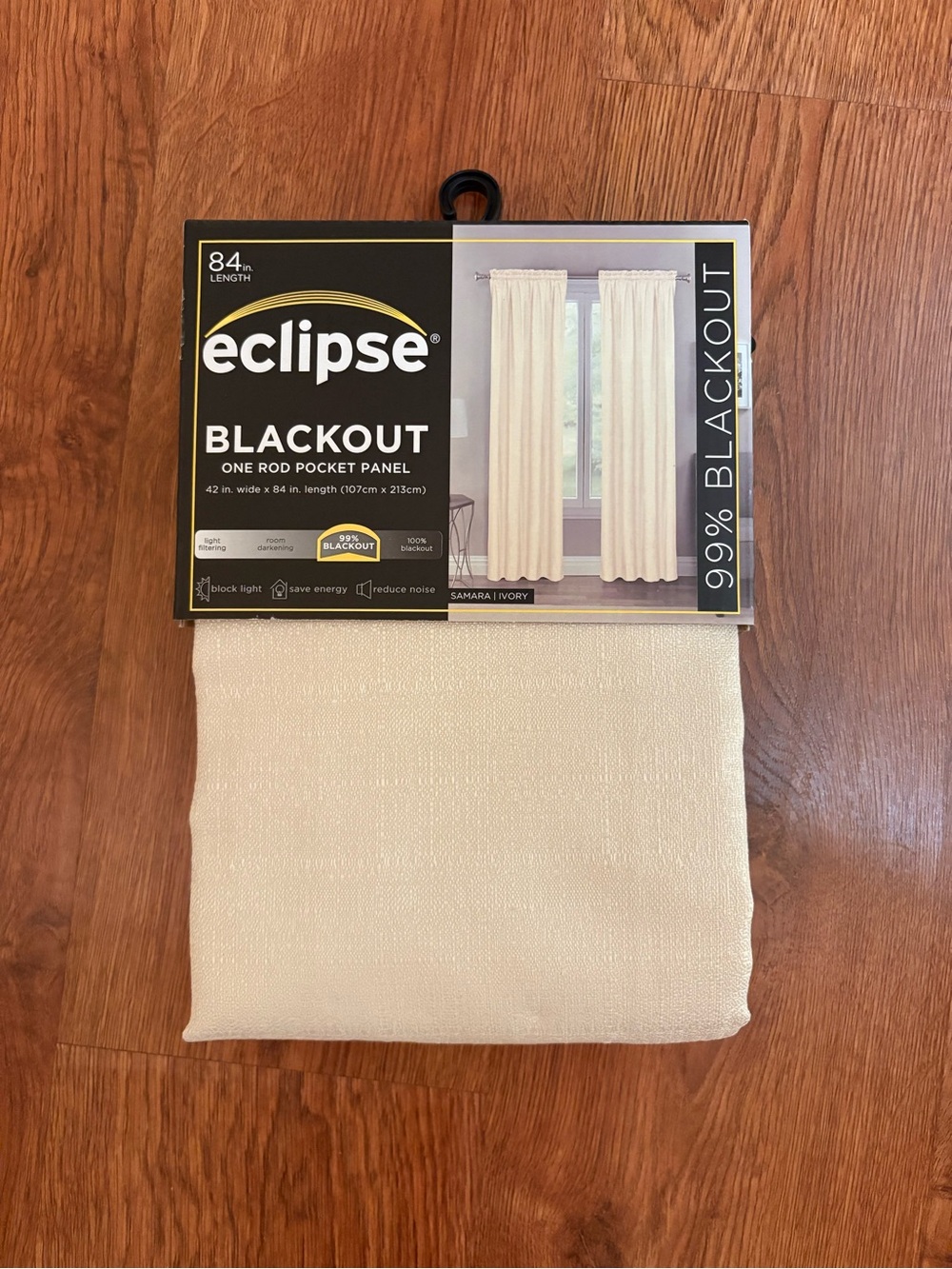 Eclipse Ivory Blackout Rod Pocket Curtain Panel
